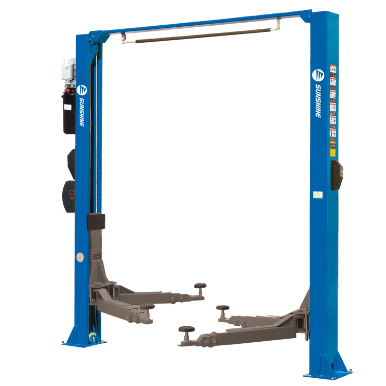 Die portal-zweisäulen-hebebühne mit elektrischer entriegelung (qj-y-2-40c/qj-y-2-45c) bietet eine stabile und langlebige konstruktion, anpassungsfähige arme und zuverlässige hydraulische komponenten. Sie erfüllt CE-normen und gewährleistet höchste sicherheitsstandards. Mit einer hubhöhe von bis zu 1900 mm und einer durchfahrtsbreite von 2500 mm ist die hebebühne vielseitig einsetzbar. Sunshine Austria