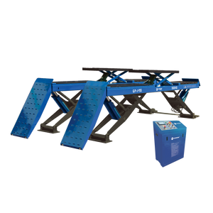 Geringe Überfahrhöhe mit einem minimalen Hub von nur 290 mm, geeignet für Fahrzeuge mit niedriger Bodenfreiheit. Leistungsstarkes Hubsystem mit Tragkraftoptionen von 5,5 t bis 6,5 t für PKWs und Nutzfahrzeuge. Touchscreen-Steuerung, Laser-Entfernungsmessung und Sicherheitsvorrichtungen für präzisen und sicheren Betrieb. Optionales Zubehör wie LED-Beleuchtung und Gelenkspieltester. CE-zertifiziert nach internationalen Standards. Sunshine Austria
